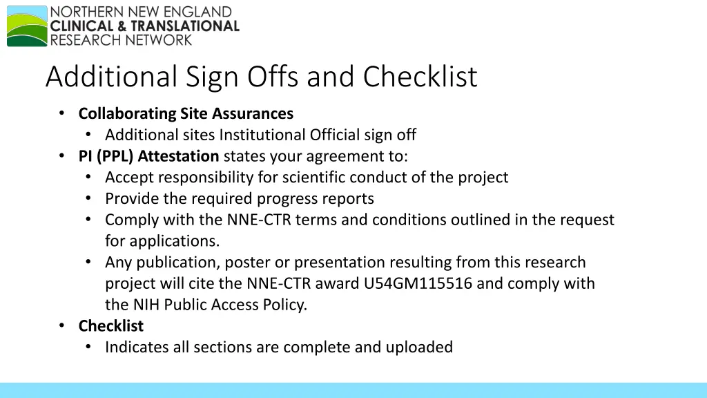 additional sign offs and checklist collaborating