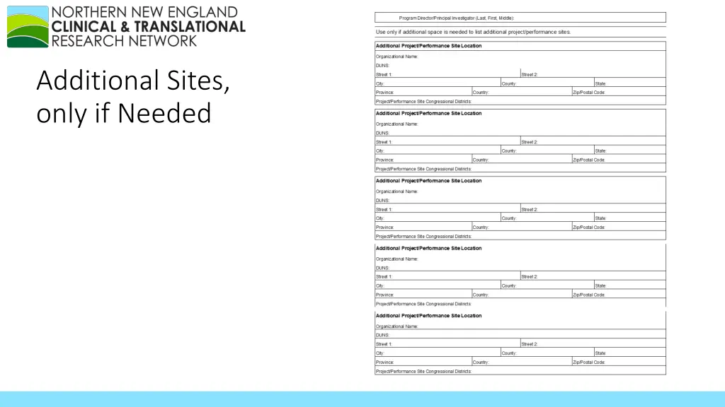 additional sites only if needed