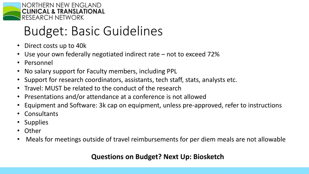 budget basic guidelines direct costs