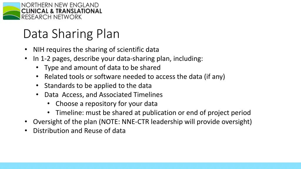 data sharing plan nih requires the sharing
