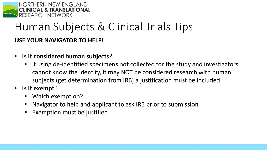 human subjects clinical trials tips