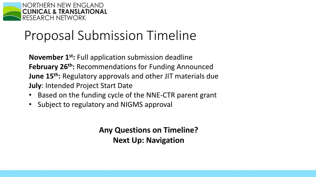 proposal submission timeline