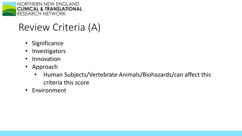 review criteria a