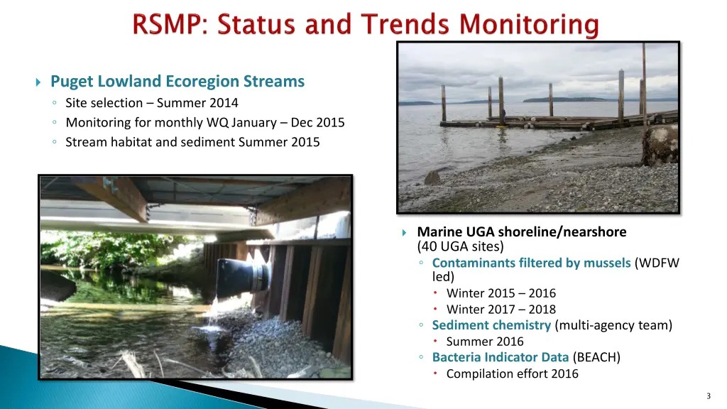 puget lowland ecoregion streams site selection