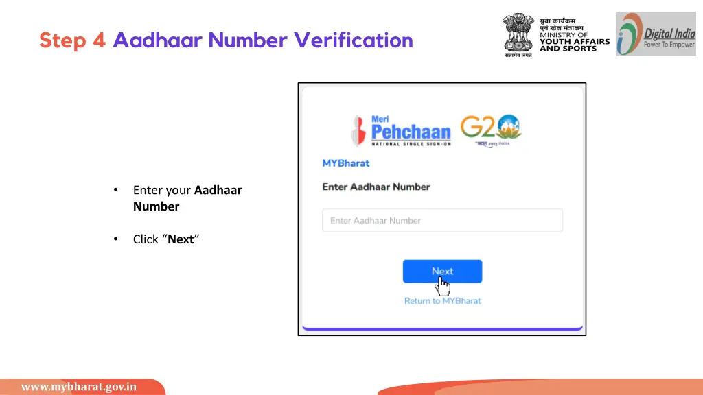 step 4 aadhaar number verification