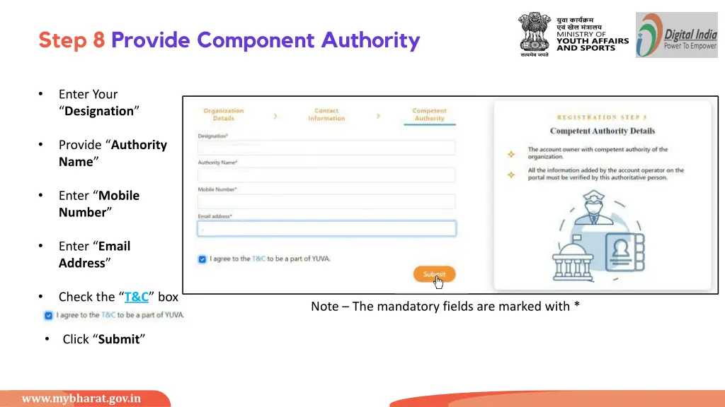step 8 provide component authority