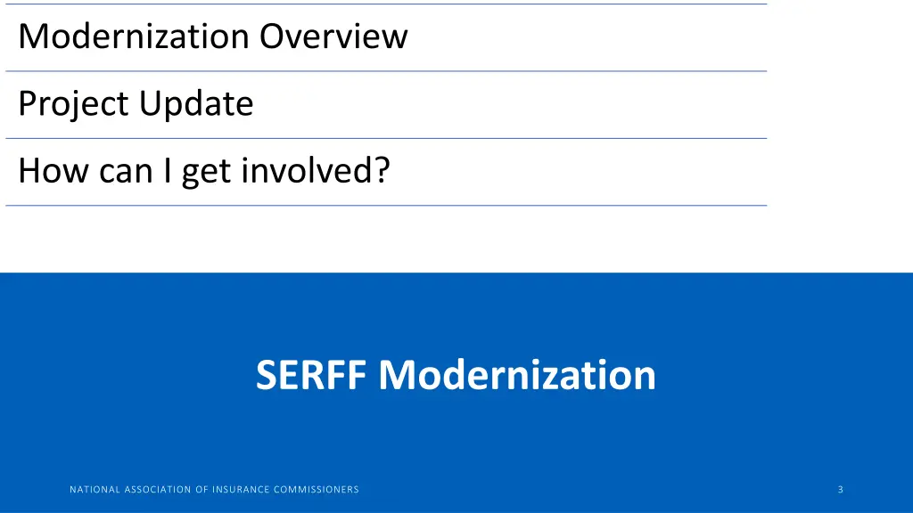 modernization overview