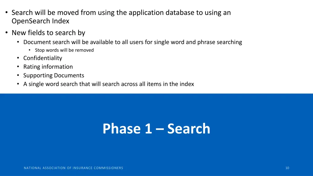 search will be moved from using the application