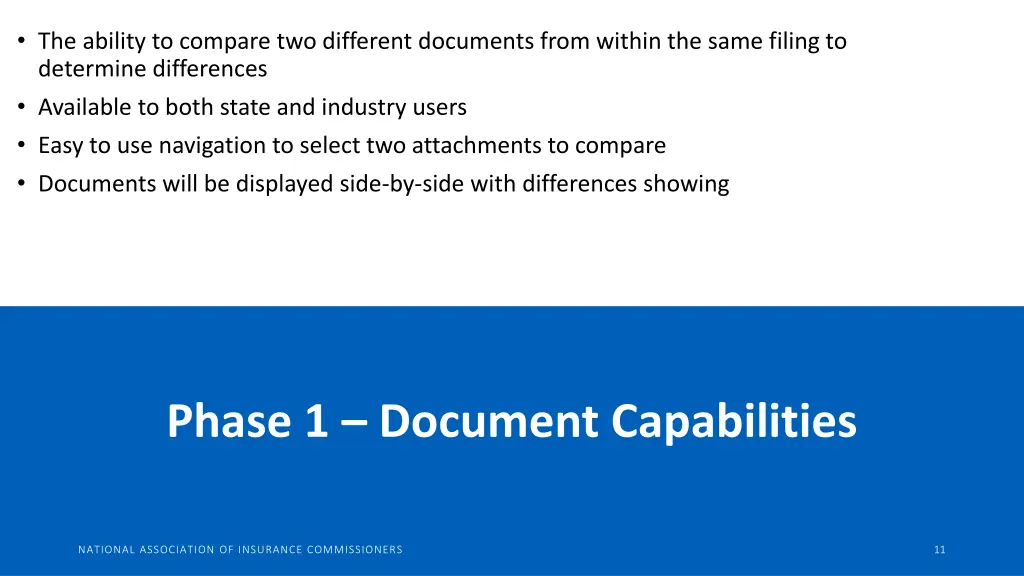 the ability to compare two different documents