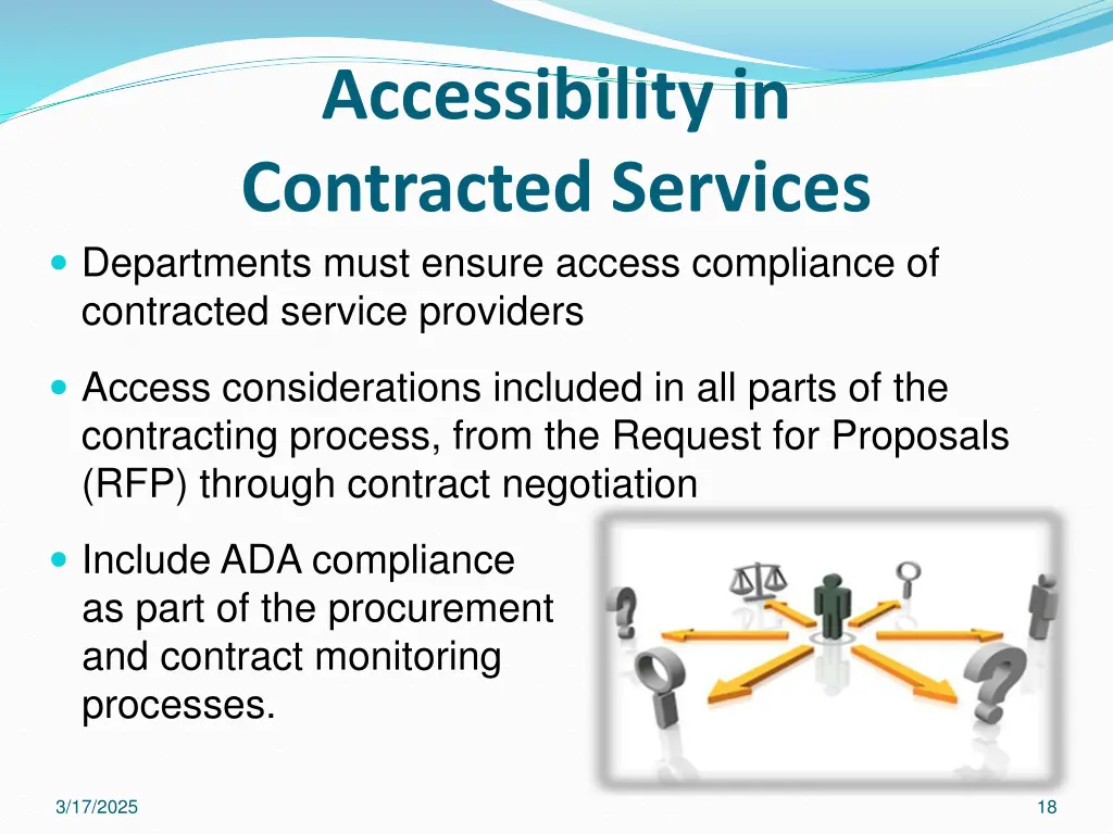 accessibility in contracted services departments