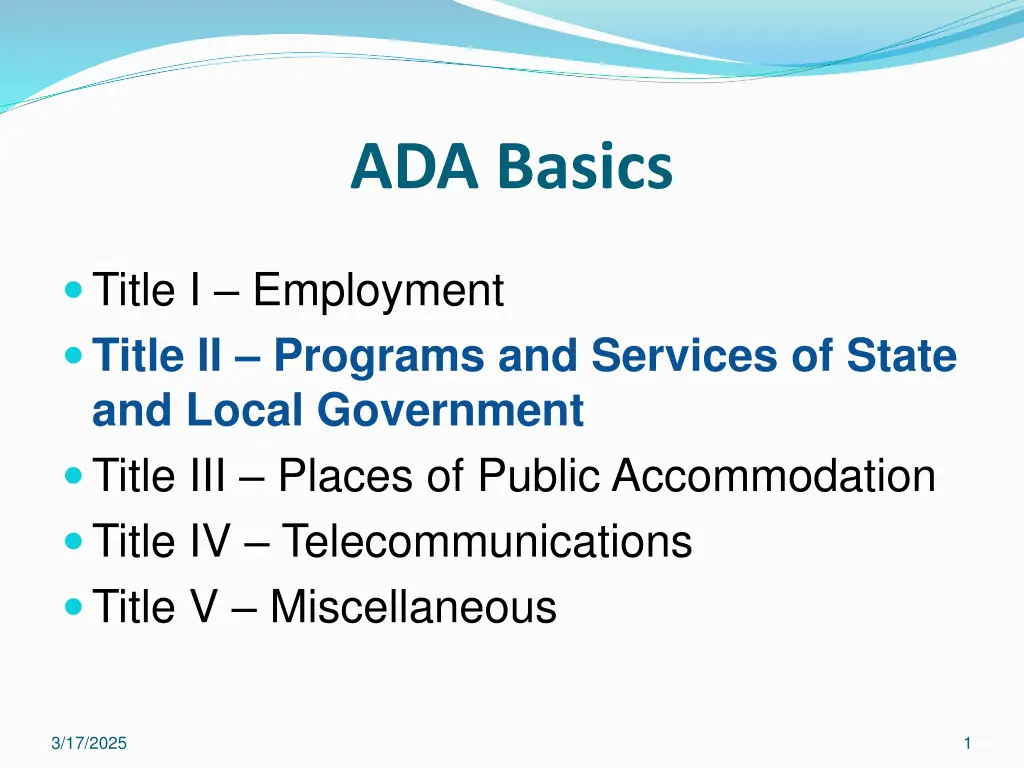 ada basics