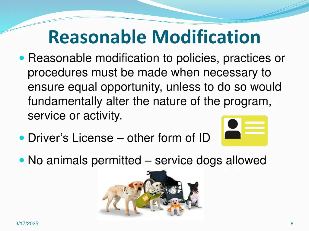 reasonable modification reasonable modification