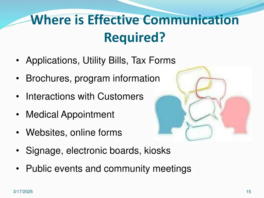 where is effective communication required