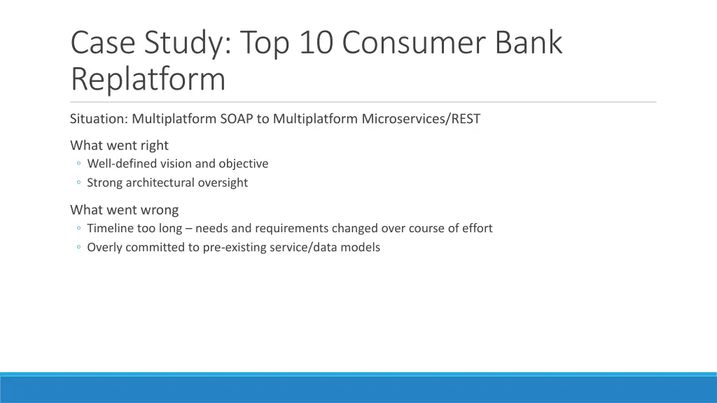 case study top 10 consumer bank replatform