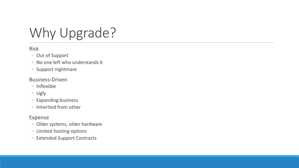 why upgrade