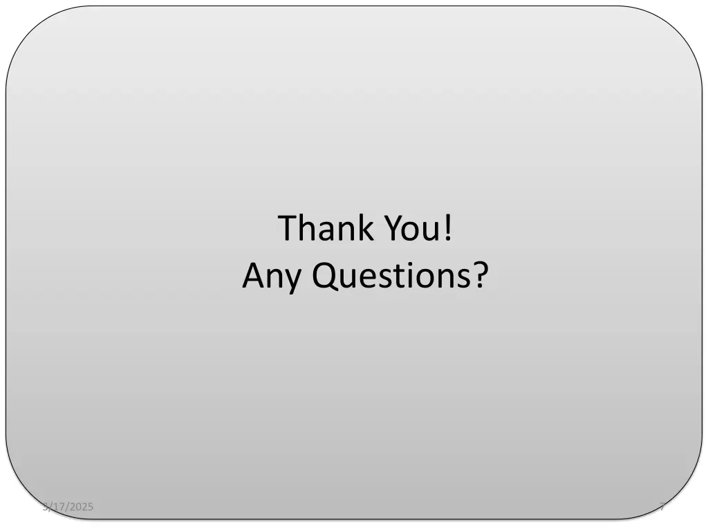 thank you any questions