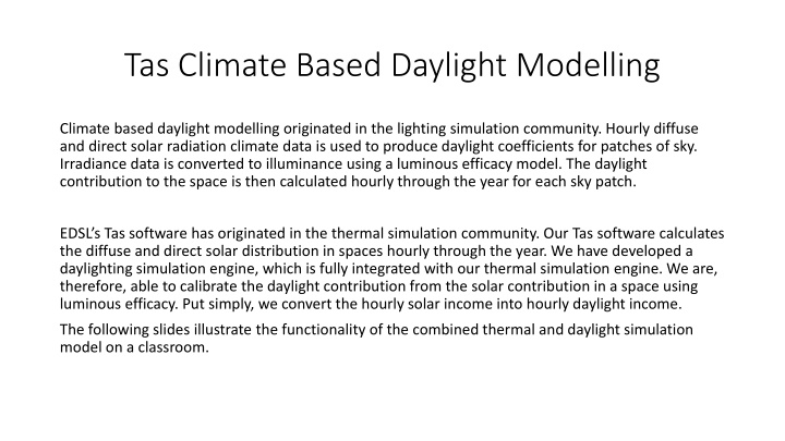 tas climate based daylight modelling