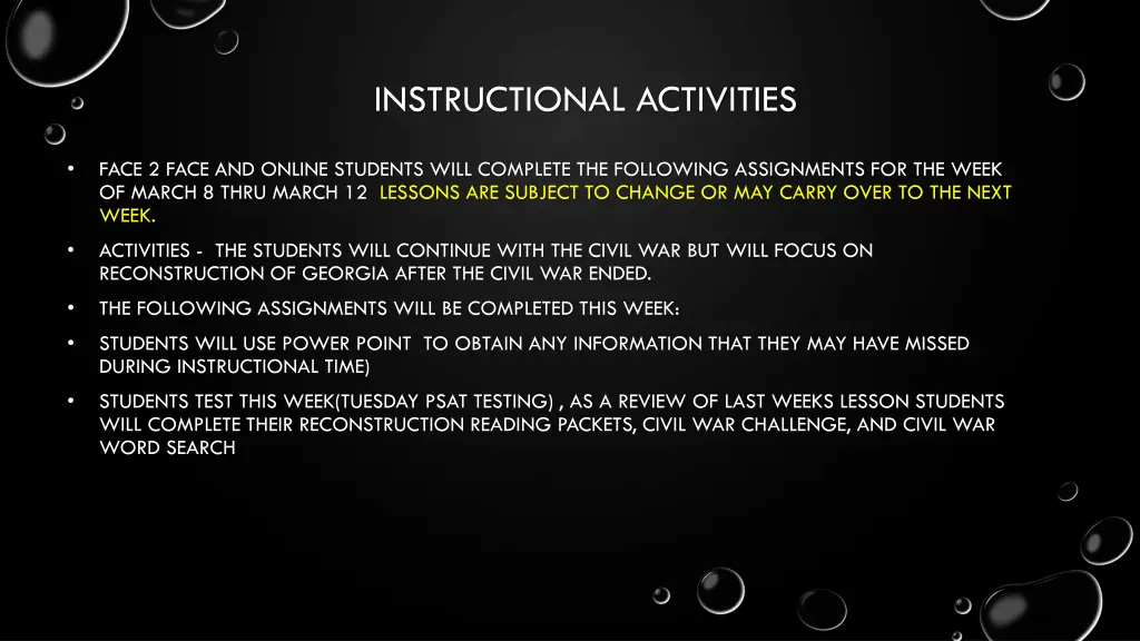 instructional activities