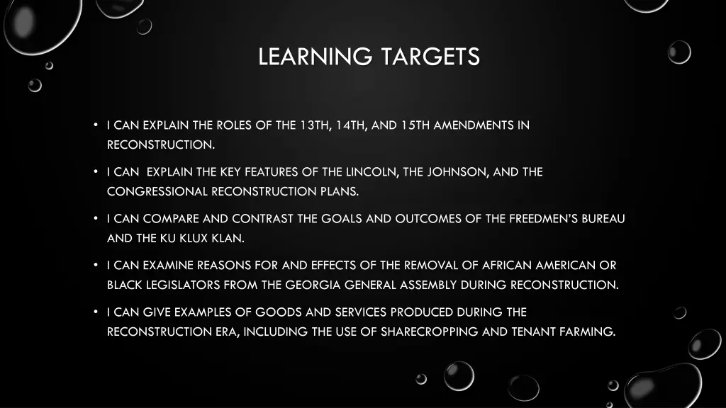 learning targets