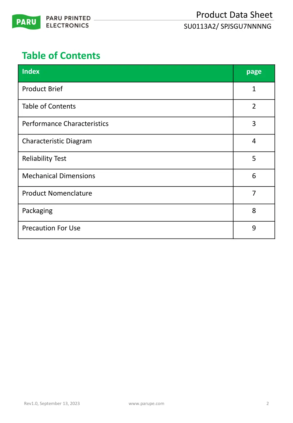 product data sheet su0113a2 spjsgu7nnnng
