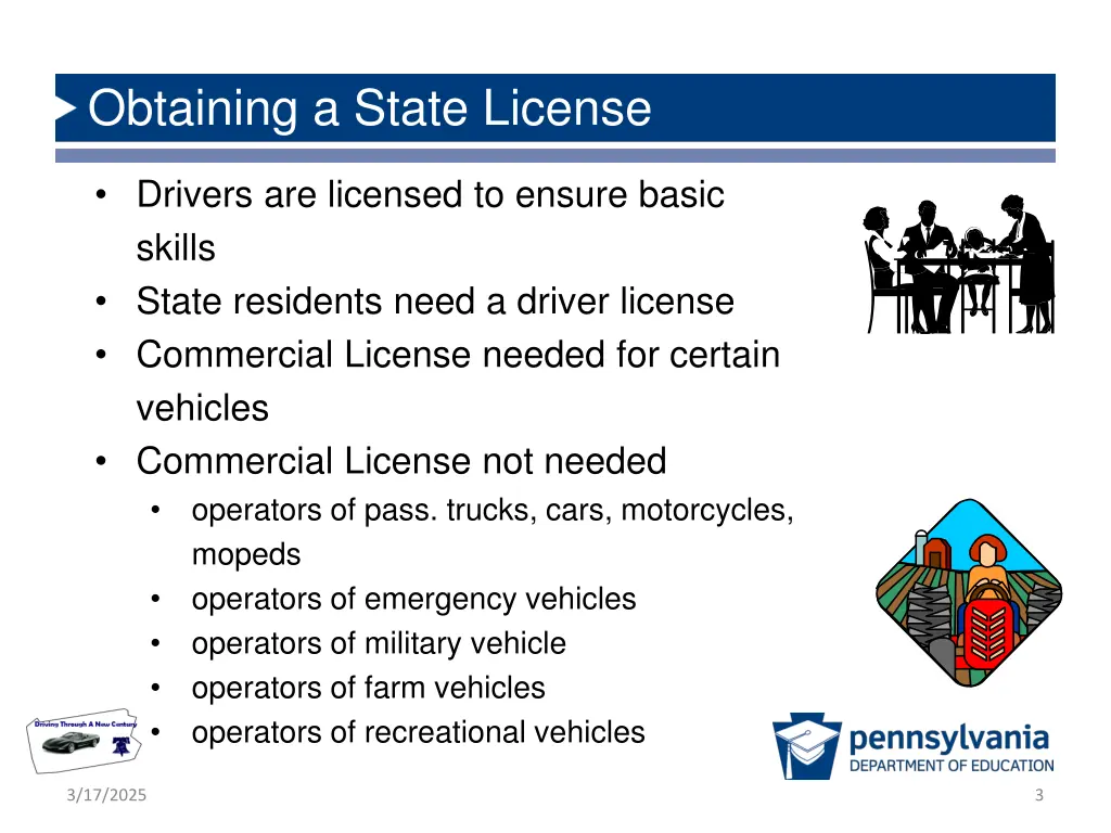 obtaining a state license