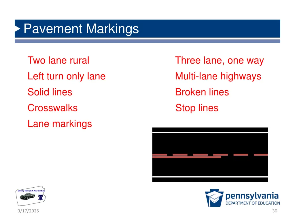 pavement markings