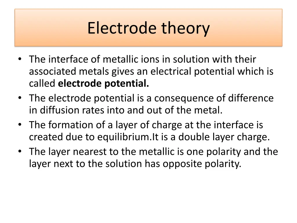electrode theory