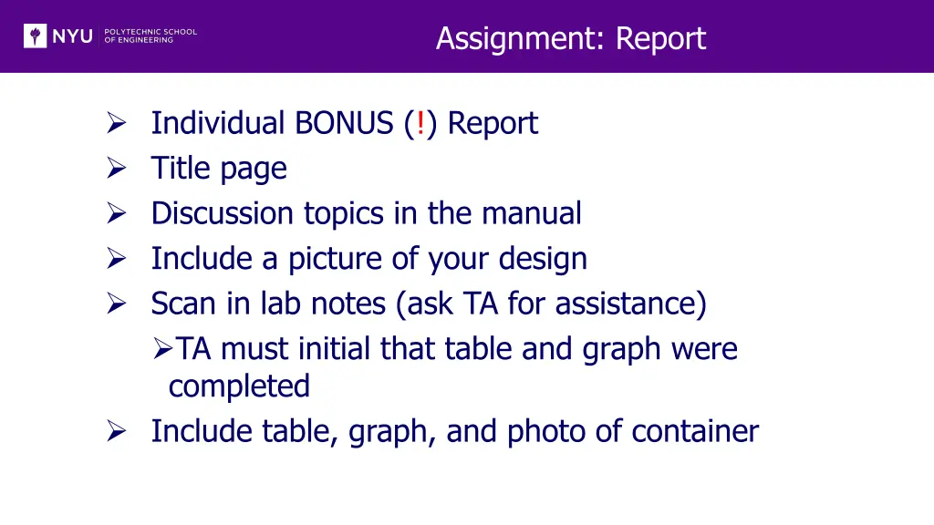 assignment report