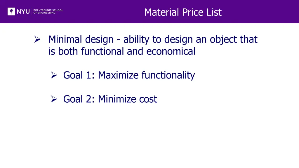 material price list