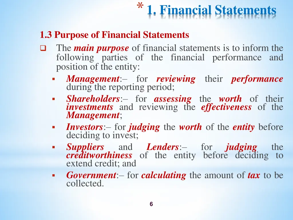 1 financial statements 3