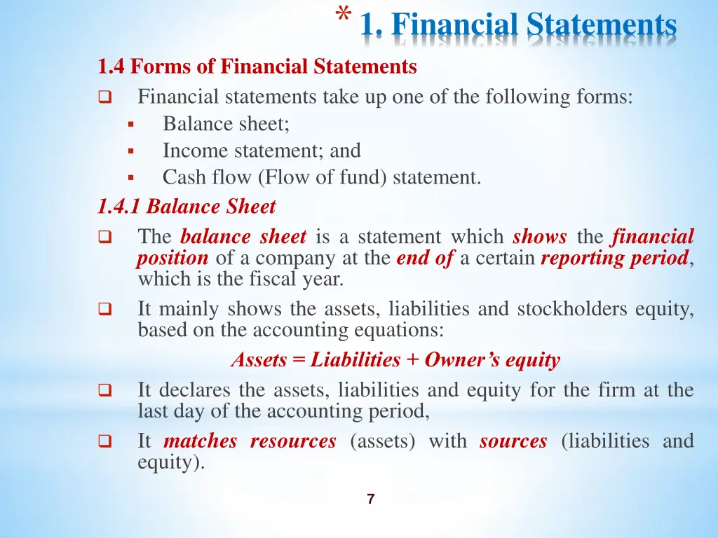 1 financial statements 4