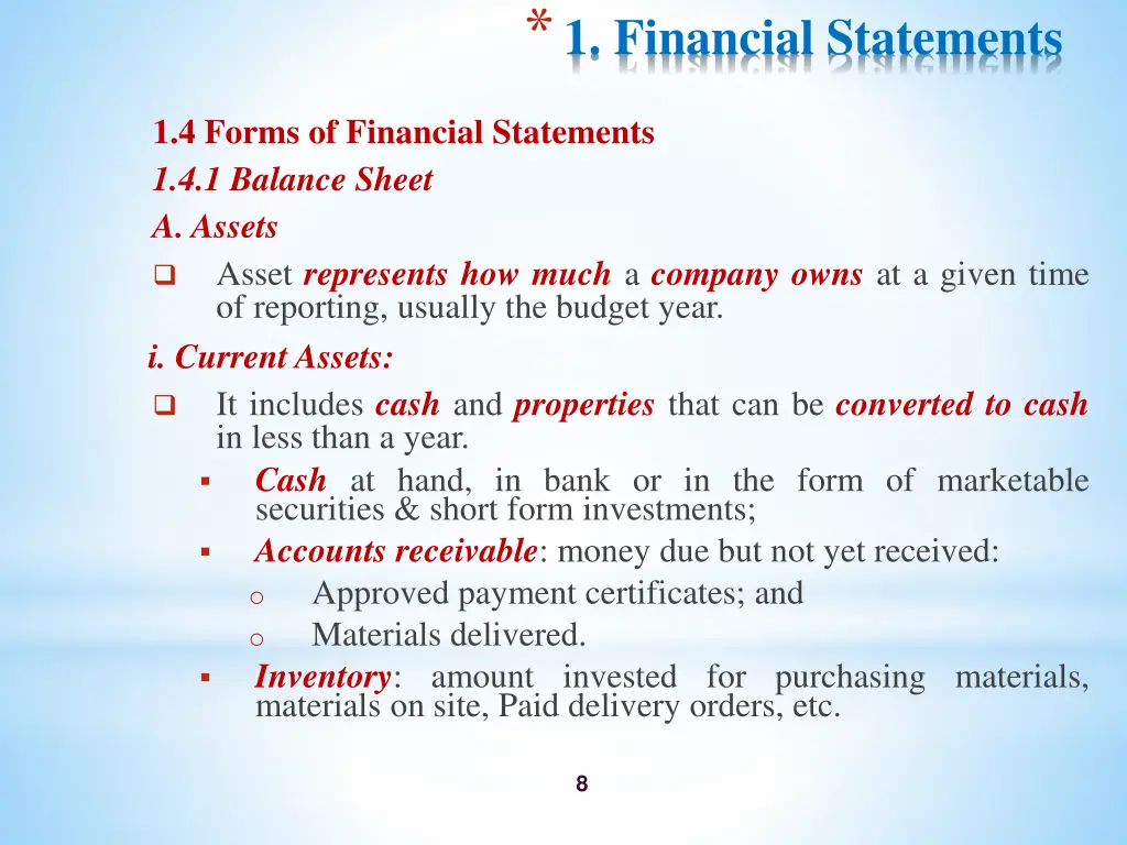 1 financial statements 5
