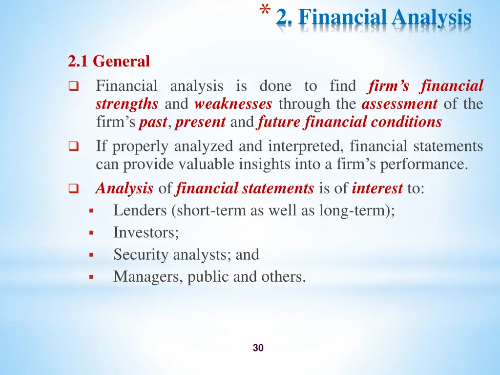 2 financial analysis