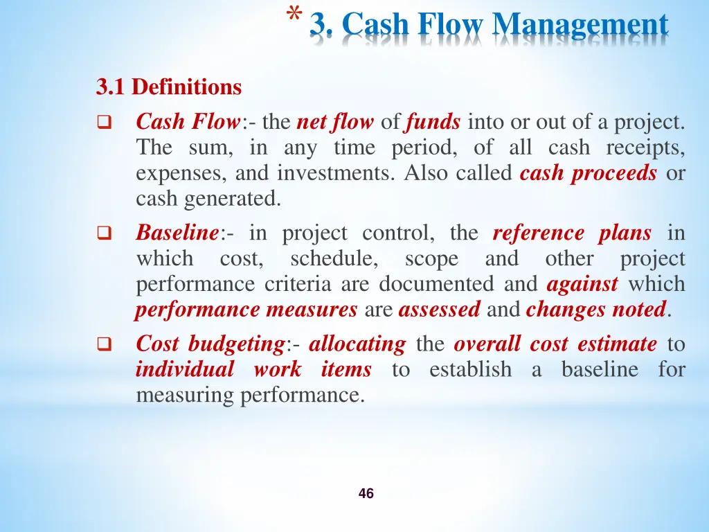 3 cash flow management