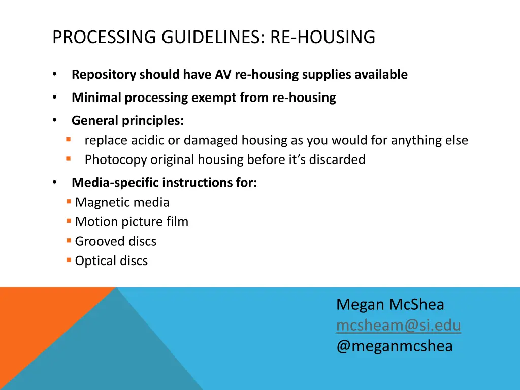 processing guidelines re housing
