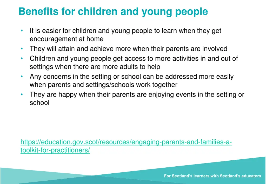benefits for children and young people
