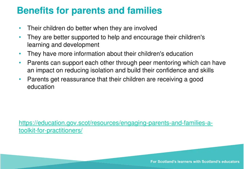 benefits for parents and families