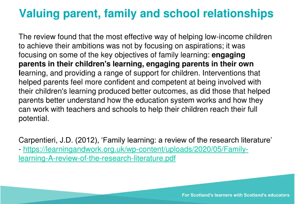 valuing parent family and school relationships 2
