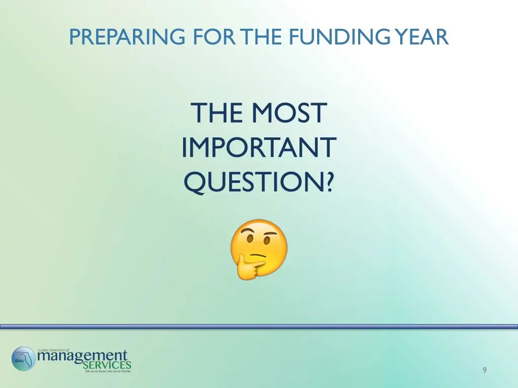 preparing for the funding year 1