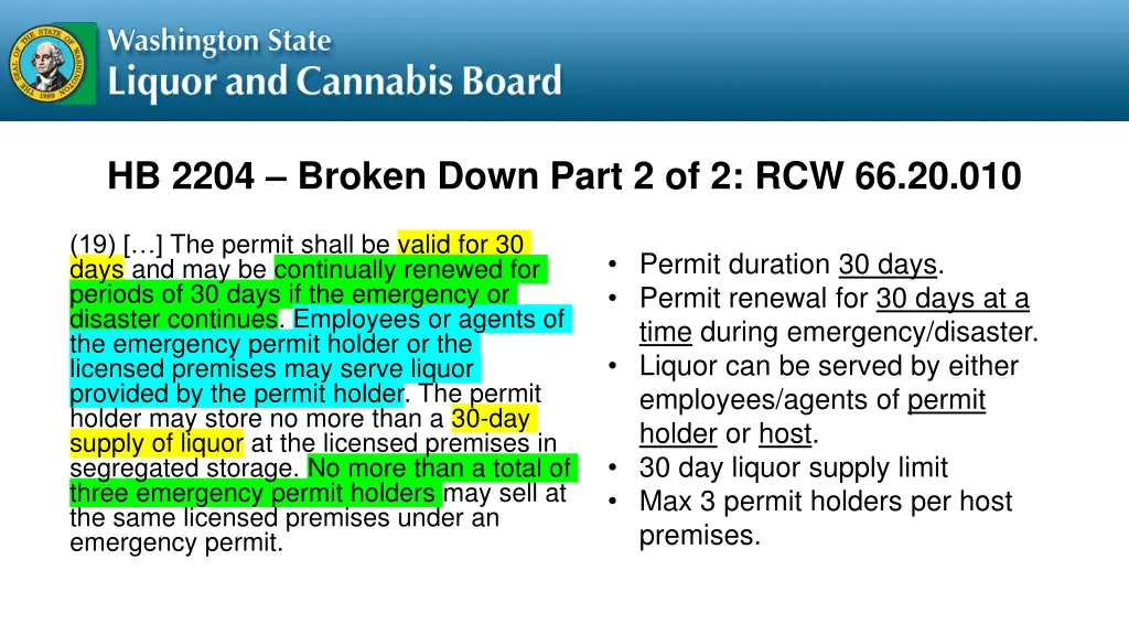 hb 2204 broken down part 2 of 2 rcw 66 20 010