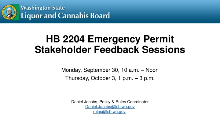hb 2204 emergency permit stakeholder feedback