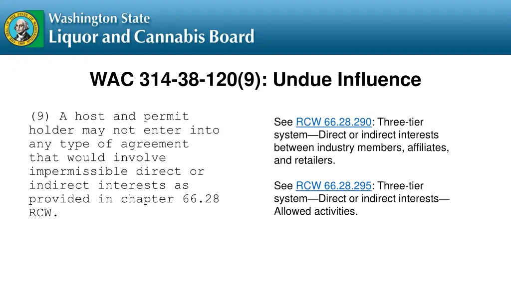 wac 314 38 120 9 undue influence