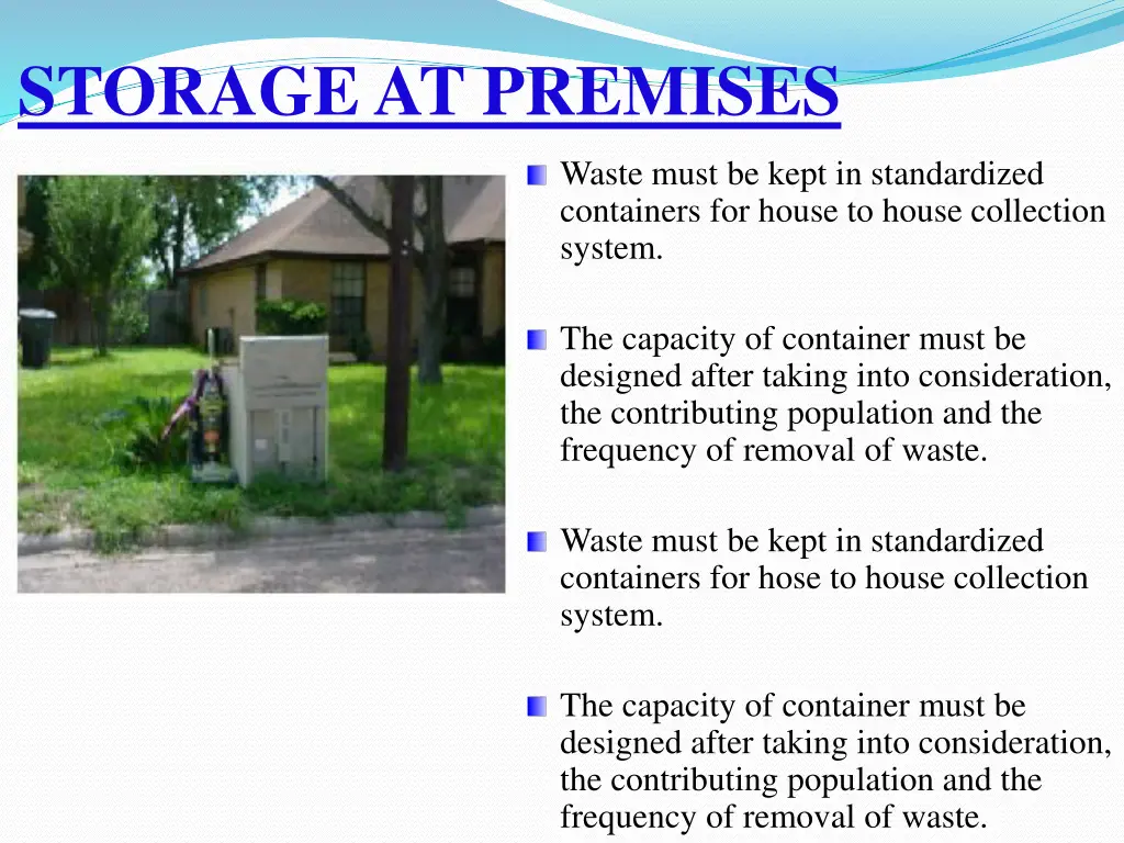 storage at premises