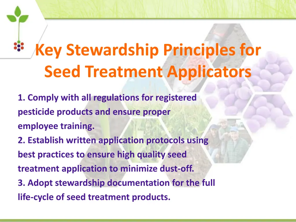 key stewardship principles for seed treatment