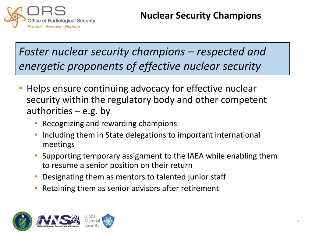 nuclear security champions
