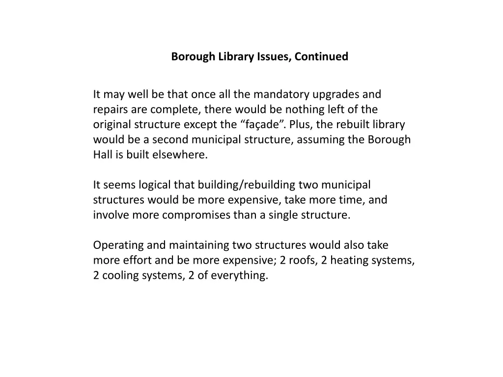 borough library issues continued