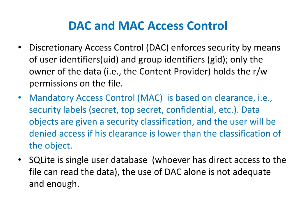 dac and mac access control