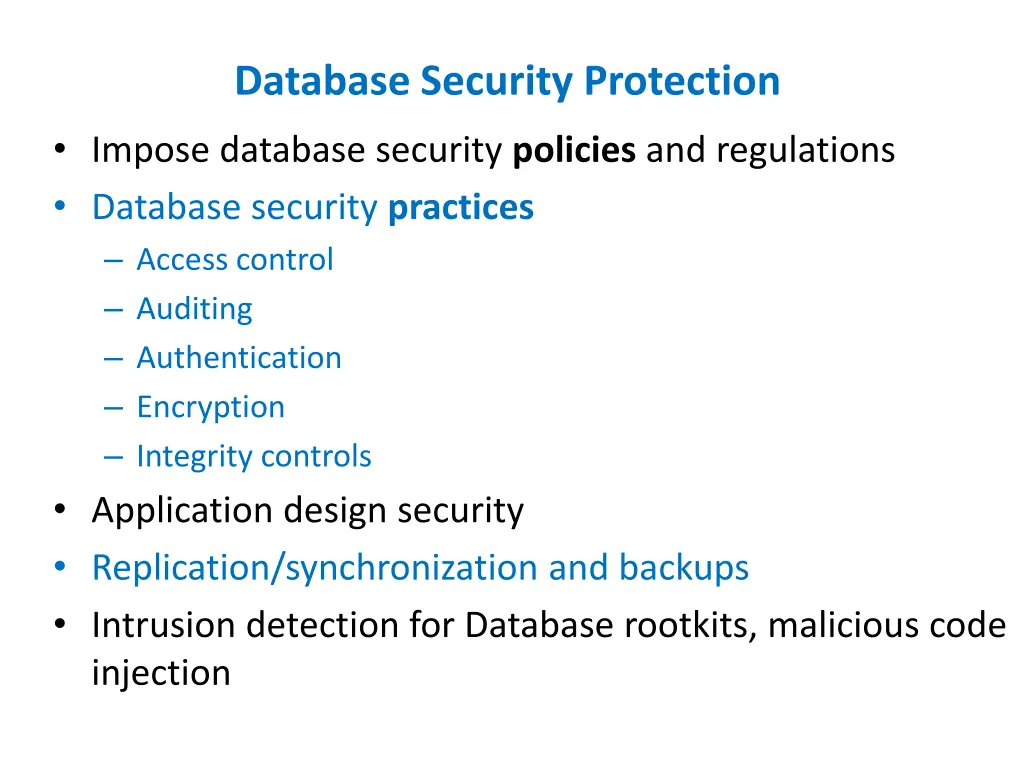 database security protection impose database
