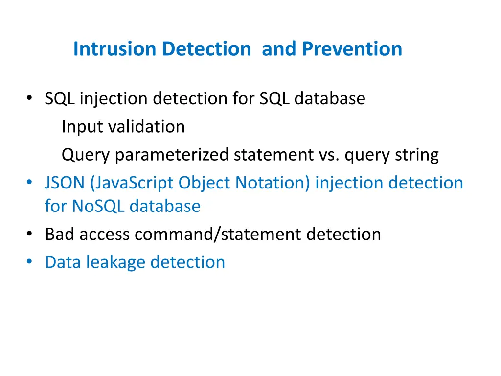 intrusion detection and prevention