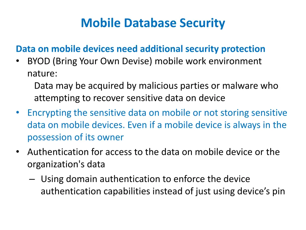 mobile database security